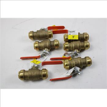Brass Gate 1 inch Valves, 6 Pieces