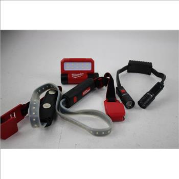 Braun LED Neck Light, Hyper Tough Underhood Light, Milwaukee Flood Light, 3 Pieces