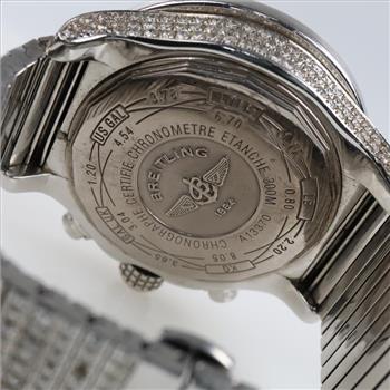 Breitling 31.71cts TW Diamond Super Avenger Watch- Evaluated By Our Certified Gemologist-AGS/GIA