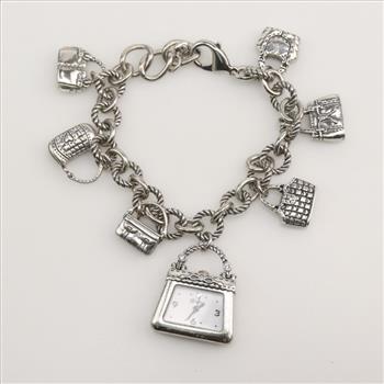 Brighton Silver Plated Purse Charm Watch