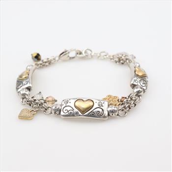 Brighton Silver Plated Remember Your Heart Bracelet