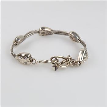 Brighton Silver Plated Sparkling Heart Bracelet