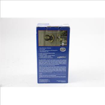 Brinks Exterior Locking Keyed Entry Ball Knob, Brass Finish