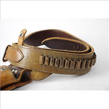 Brown Leather Gun Holster Belt