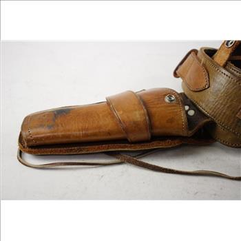 Brown Leather Gun Holster Belt