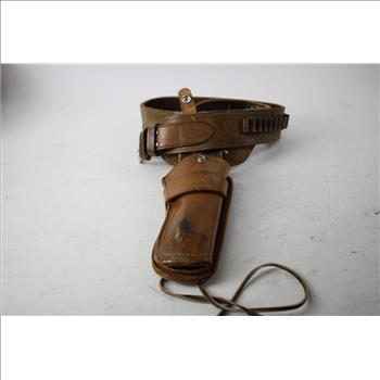 Brown Leather Gun Holster Belt