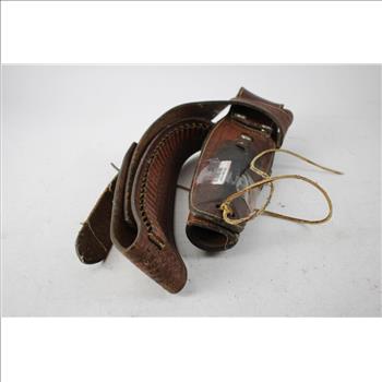 Brown Leather Gun Holster Belt