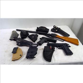 Buck Air RIfle, Powerline, Crosman Air Pistols, ProTech, Bianchi, And More Holsters, 12 Pieces