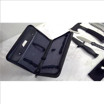 Buck, United, Knives, With Tomahawk Survival Axe, And Folding Case, 5 Pieces