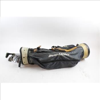 Bud Light Golf Bag With Clubs, 13 Pieces
