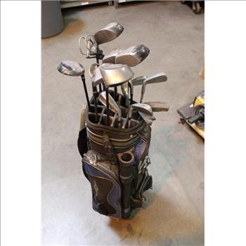 Bud Light Golf Bag With Clubs, 19 Pieces
