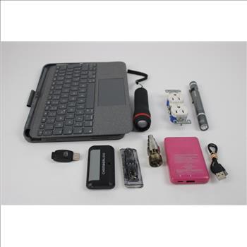 Bulk Lot Cable, Speaker, Flaslight And More