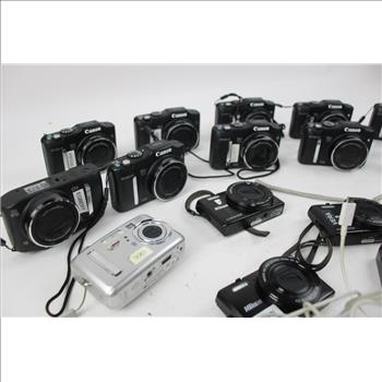 Bulk Lot Cameras And Cable Adapters