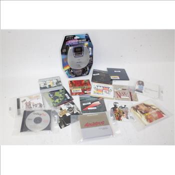 Bulk Lot  Of Cd's With A Cd Player , Playstation 2 Video Games And One Xbox Game