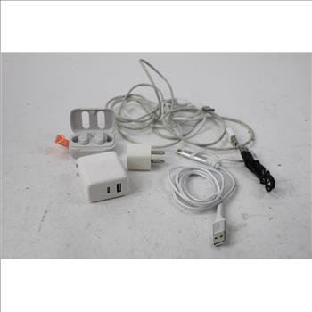 Bulk Lot Skullcandy Earbuds, Speaker, Powerbank And Cables