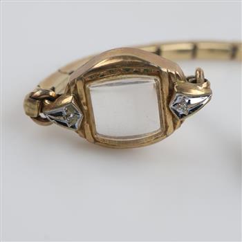 Bulova 10kt RGP Case Diamond  Watch