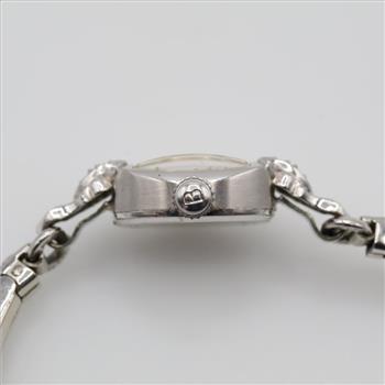 Bulova 10kt White RGP Diamond Accent Watch