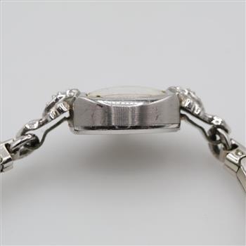 Bulova 10kt White RGP Diamond Accent Watch