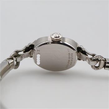 Bulova 10kt White RGP Diamond Accent Watch