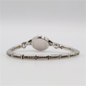 Bulova 10kt White RGP Diamond Accent Watch