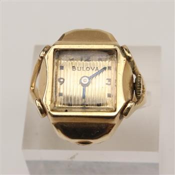Bulova 14kt Gold Excellency Watch Ring