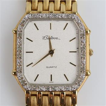 Bulova 14kt GP Diamond Dress Watch
