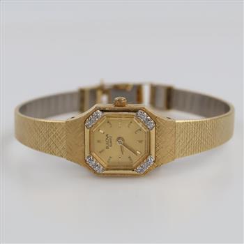 Bulova 14kt GP Diamond Watch
