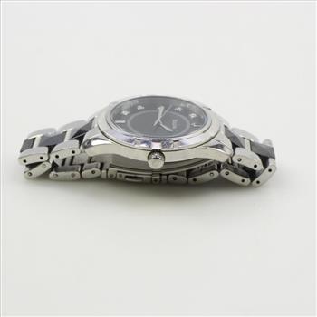 Bulova Black Dial Steel Watch