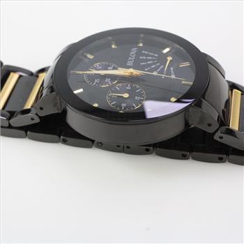 Bulova Black Dial Two Tone Watch