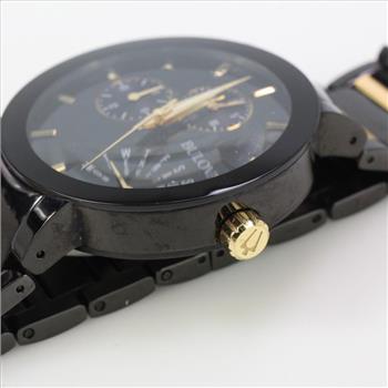 Bulova Black Dial Two Tone Watch