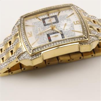 Bulova Crystal Accent Rectangular White Dial Watch