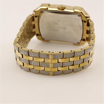 Bulova Crystal Accent Rectangular White Dial Watch