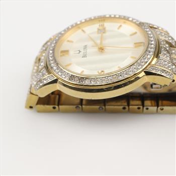 Bulova Crystal Stainless Steel Watch