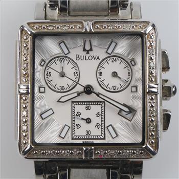 Bulova Diamond Bezel Suare Watch