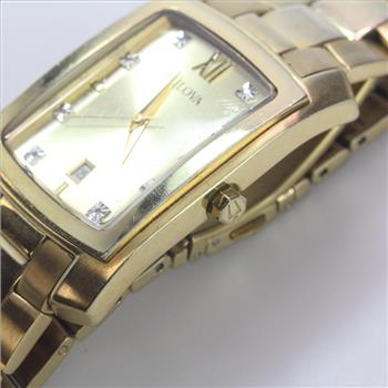 Bulova Diamond Stainless Steel Watch