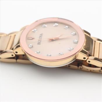 Bulova Futuro Rose Tone Stainless Steel Watch