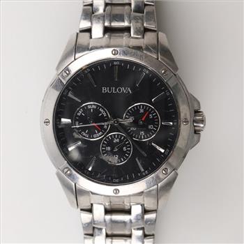 Bulova Silver Tone Stainless Steel Bracelet Watch