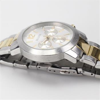 Bulova Two Tone Stainless Steel Chronograph Watch