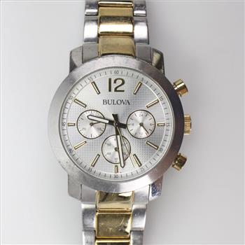 Bulova Two Tone Stainless Steel Chronograph Watch