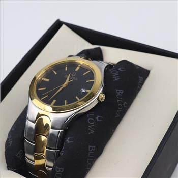 Bulova Two-tone Black Dial Watch