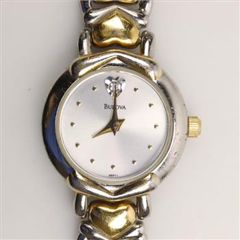 Bulova Two-tone Heart Link Watch