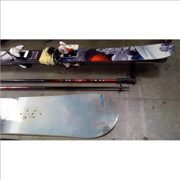 Burton Snowboard And Salomon 108 Rocker Skis