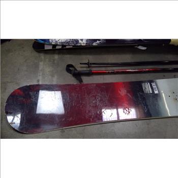 Burton Snowboard And Salomon 108 Rocker Skis