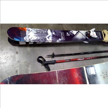 Burton Snowboard And Salomon 108 Rocker Skis