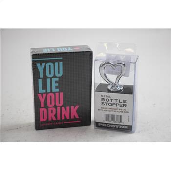 Buzzed Card Game, Prodyne Bottle Stopper, And More Bulk Lot, 4 Pieces