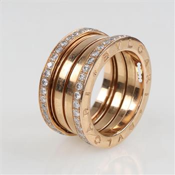 Bvlgari 18kt Gold .53ctTW Diamond B. Zero 1 Ring - Evaluated By Our Certified Gemologist-AGS/GIA