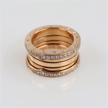 Bvlgari 18kt Gold .53ctTW Diamond B. Zero 1 Ring - Evaluated By Our Certified Gemologist-AGS/GIA