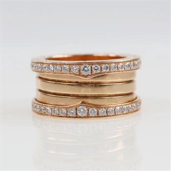 Bvlgari 18kt Gold .53ctTW Diamond B. Zero 1 Ring - Evaluated By Our Certified Gemologist-AGS/GIA