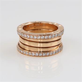 Bvlgari 18kt Gold .53ctTW Diamond B. Zero 1 Ring - Evaluated By Our Certified Gemologist-AGS/GIA