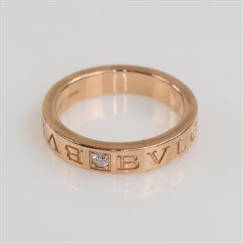 Bvlgari 18kt Rose Gold Diamond B. Zero 1 Ring-Evaluated By Our Certified Gemologist-AGS/GIA